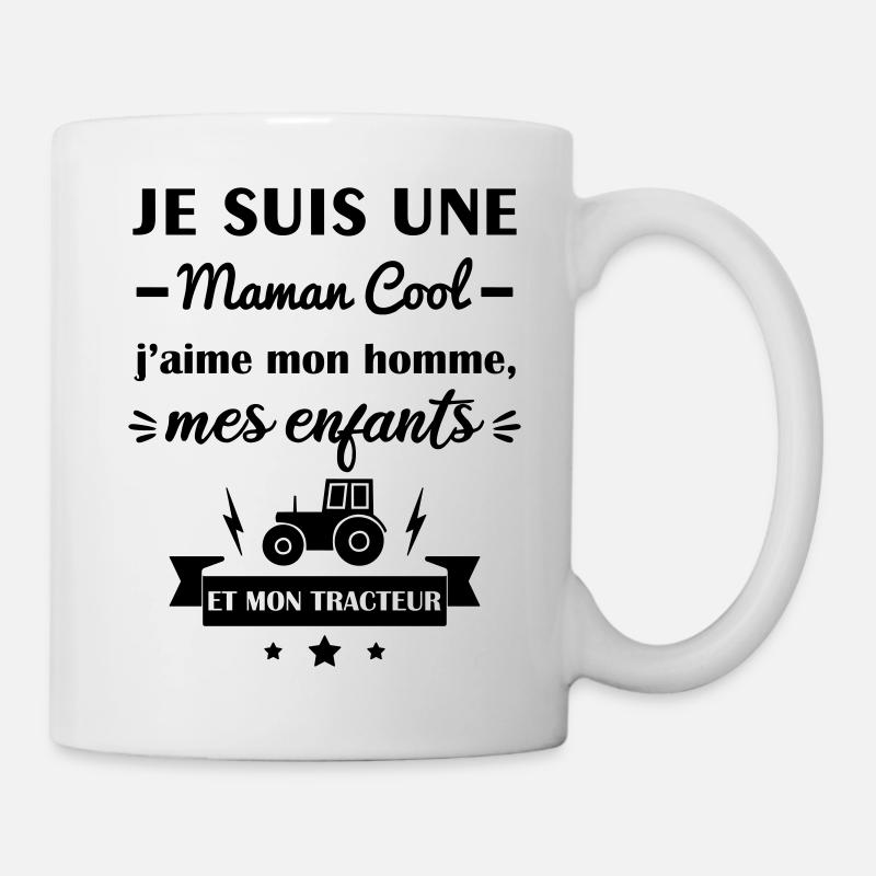 Maman cool tracteur, cadeau mère agricultrice - Mug blanc - blanc
