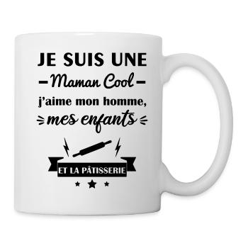 Maman cool pâtisserie, pâtissière,fête des mères - Mug blanc - blanc - Droite