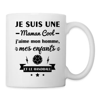 Maman cool handball, handballeuse, fête des mères - Mug blanc - blanc - Droite