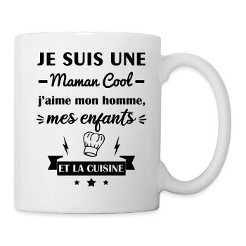 Maman cool cuisine, cuisinière, fête des mères - Mug blanc - blanc - Droite