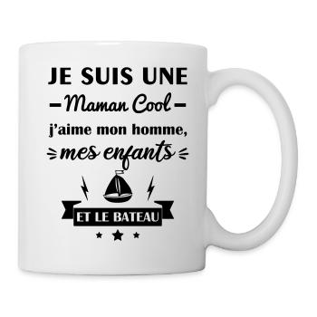 Maman cool bateau, capitaine, fête des mères - Mug blanc - blanc - Droite