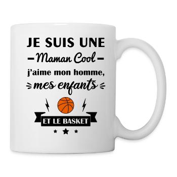 Maman cool basket, basketteuse, fête des mères - Mug blanc - blanc - Droite