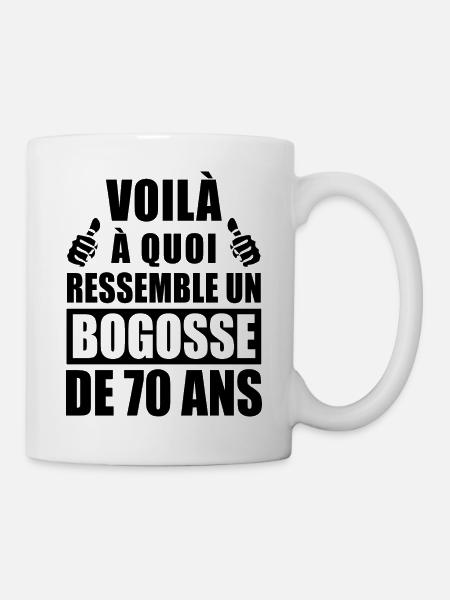 bogosse de 70 ans / cadeau anniversaire 70 ans - Mug blanc - blanc