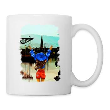 Rostock City Harbour Illustration - Mug - white - Right