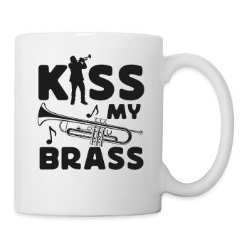 Trumpet Player Pun Kiss My Brass - Tasse - Weiß - Rechts