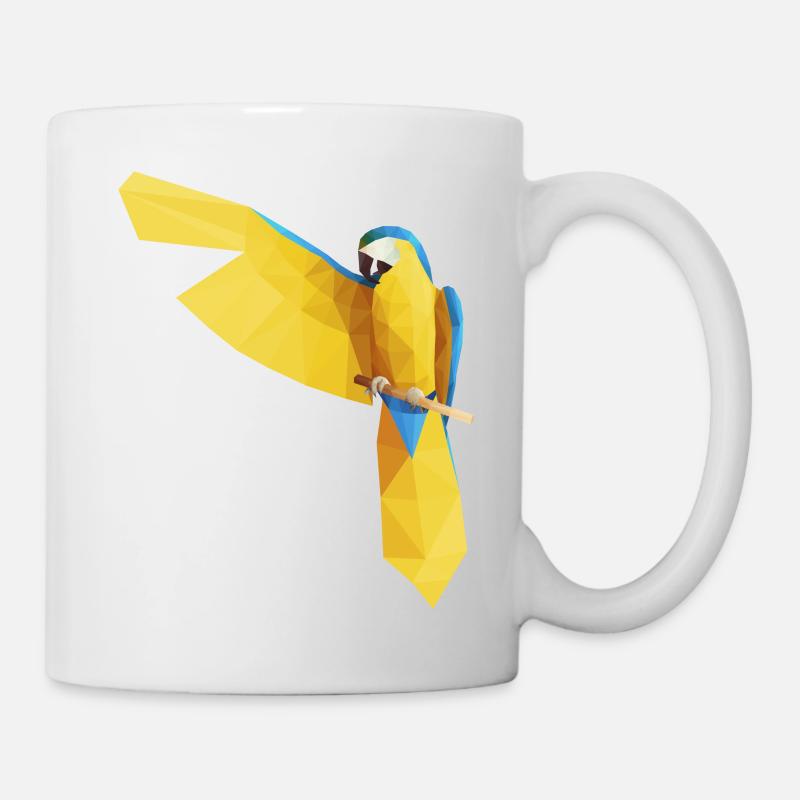 Bleu Ara Low Poly - Mug blanc - blanc