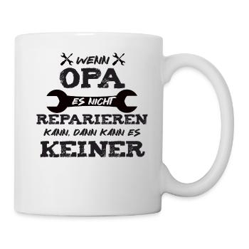 Wenn Opa es nicht reparieren kann! - Tasse - Weiß - Rechts