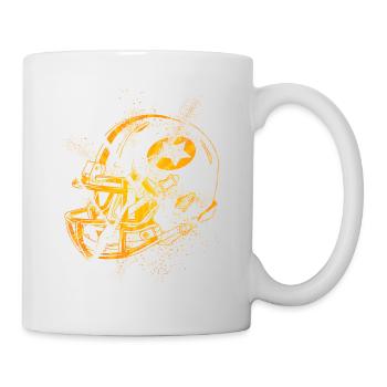 American Football Helm Grunge Splash USA Sport - Tasse - Weiß - Rechts