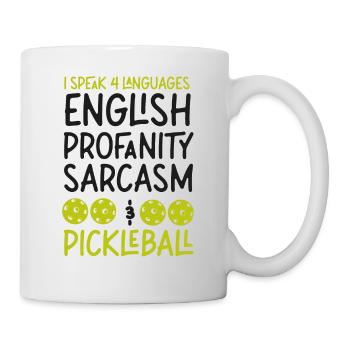 Pickleball Je parle 4 langues - Mug blanc - blanc - Droite