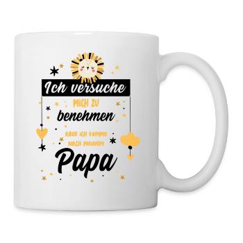 Geschenk zur Geburt Papa Vater werden - Tasse - Weiß - Rechts