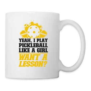 Pickleball Girl Ladies oui, je - Mug blanc - blanc - Droite