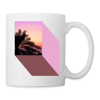 T-Shirt Urlaub Strand Palmen Ferien Sommer Sonne - Tasse - Weiß - Rechts
