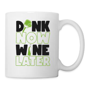 Pickleball Wine Pun Dink Now Wine - Mug blanc - blanc - Droite