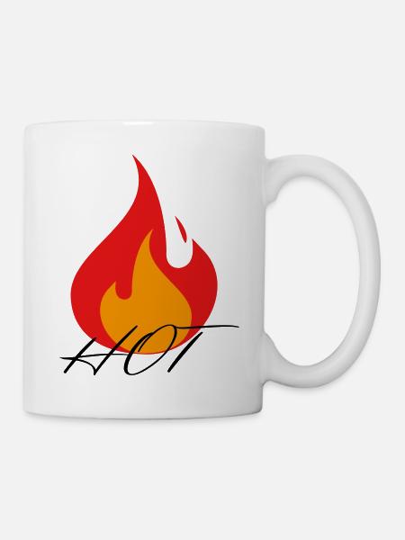 Flame Hot Flamme Heiss wie Feuer - Tasse - Weiß