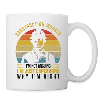Bauarbeiter - Tasse - Weiß - Rechts