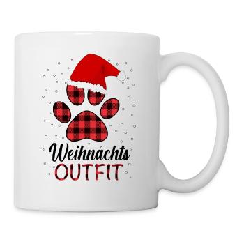 Merry Christmas Weihnachts Outfit mit Hund - Tasse - Weiß - Rechts