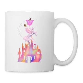 Château de fées fantastique avec licorne - Mug blanc - blanc - Droite