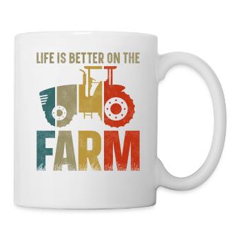 Farming Farmer Vintage Tractor - Tasse - Weiß - Rechts
