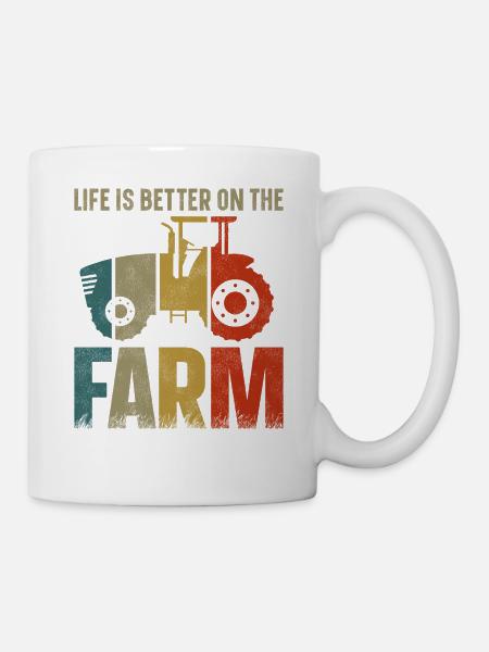 Farming Farmer Vintage Tractor - Mug - white