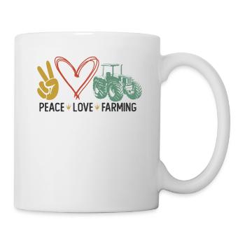 Farming Farmer Girl Tractor Peace - Tasse - Weiß - Rechts