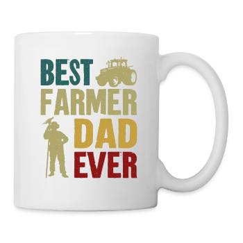 Farming Farmer Dad Father Vintage - Tasse - Weiß - Rechts