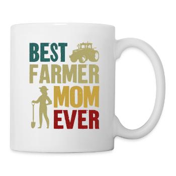 Farming Farmer Mom Mother Vintage - Tasse - Weiß - Rechts