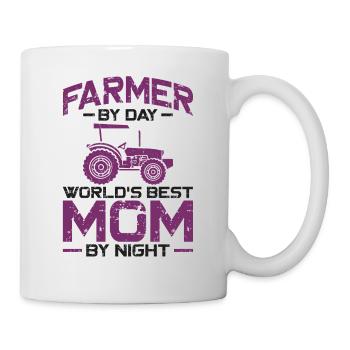 Farming Farmer Mom Mother Vintage - Tasse - Weiß - Rechts