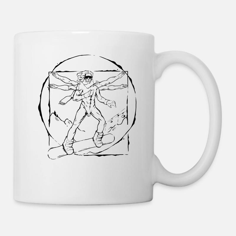 Cool snowboarder winter snow mountains snowboard - Mug - white