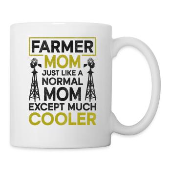 Farming Farmer Mom Mother Vintage - Tasse - Weiß - Rechts