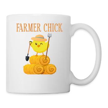 Farming Farmer Girl Chicken Farmer - Tasse - Weiß - Rechts