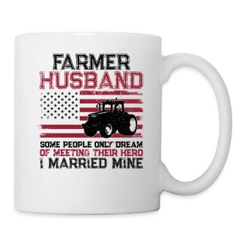 Farming Farmer Husband Tractor - Mug - white - Right