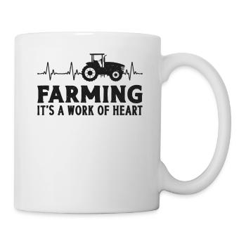 Farming Farmer Girl Heartbeat - Tasse - Weiß - Rechts