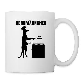 Herdmännchen Essen Kochen Lustiger Koch - Tasse - Weiß - Rechts