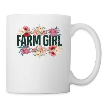 Farming Farmer Girl Flower Floral - Tasse - Weiß - Rechts