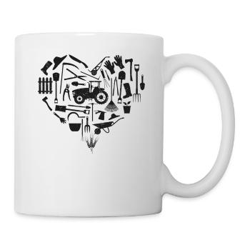 Tracteur à cœur d’agriculteur agricole - Mug blanc - blanc - Droite