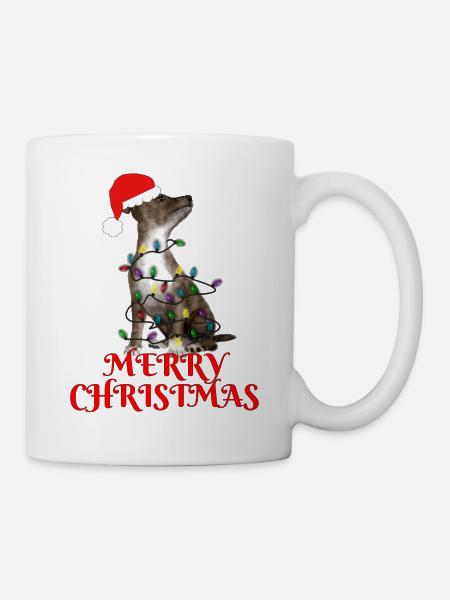 Christmas Gift Dog String Lights - Mug - white