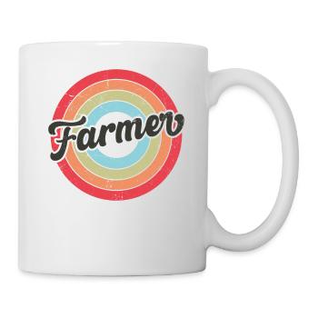 Farming Farmer Retro Vintage - Tasse - Weiß - Rechts