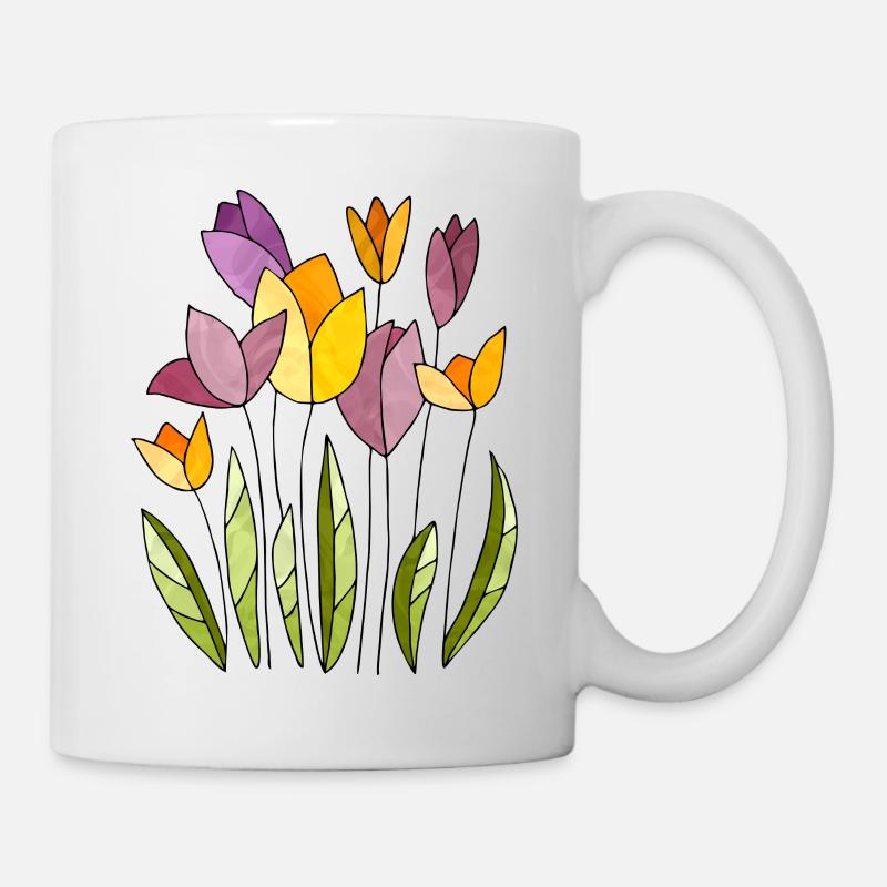 Blumen - Tasse - Weiß