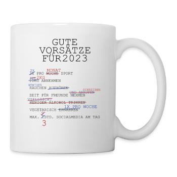2023 Gute Vorsätze Silvester Neujahr - Tasse - Weiß - Rechts