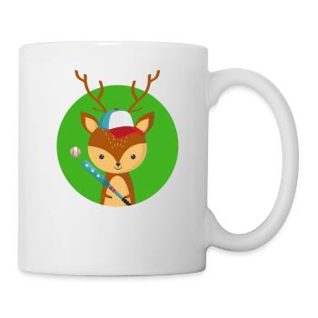 Deer and baseball - Mug - white - Right