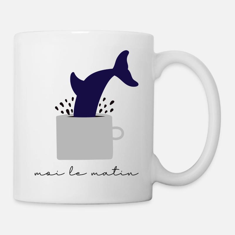 Moi le matin, plongeon et café - Mug blanc - blanc