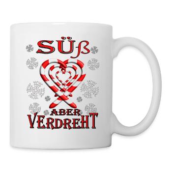 Süß aber verdreht mit zuckerstanden Herzchen - Tasse - Weiß - Rechts