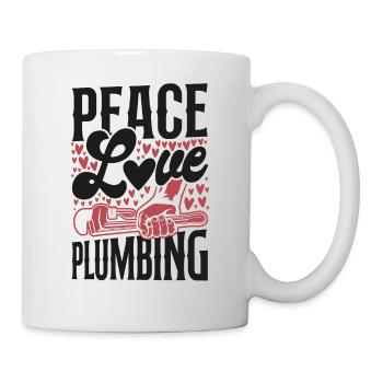 Plomberie plombier femme paix amour - Mug blanc - blanc - Droite