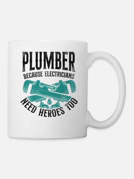 Plumbing Plumber Electrician - Kop/krus - hvid