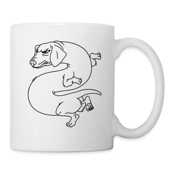 Japanischer Dackel Drache Dog Fun Dackel - Tasse - Weiß - Rechts