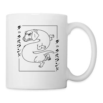 Japanischer Dackel Drache Dog Fun Dackel - Tasse - Weiß - Rechts