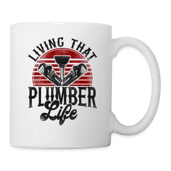 Plumbing Plumber Vintage Retro - Mug - white - Right