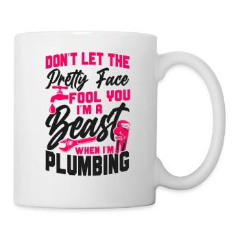 Plombier de plomberie femme Ne laissez pas - Mug blanc - blanc - Droite