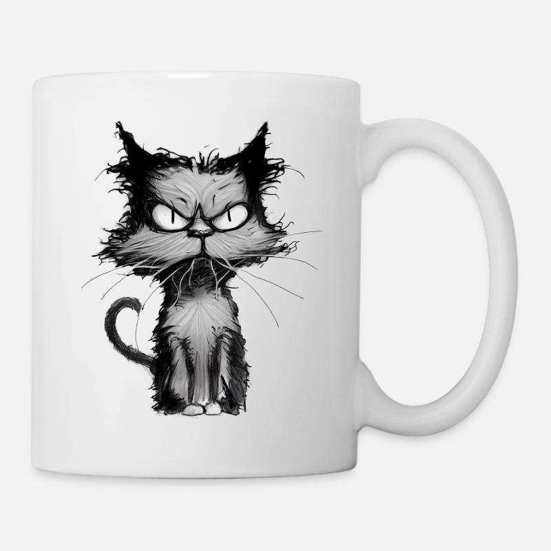 Petit chat grincheux - Mug blanc - blanc