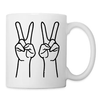 Paix Mains de la paix - Mug blanc - blanc - Droite